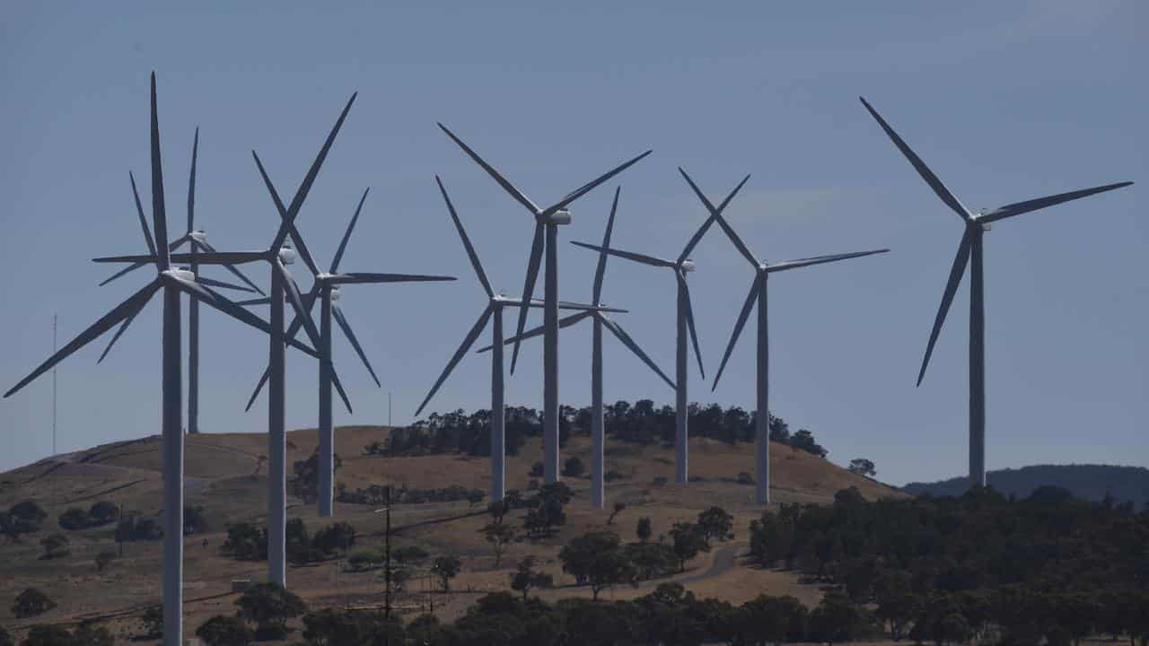 A wind farm outside Bungendore near Canberra (file image)