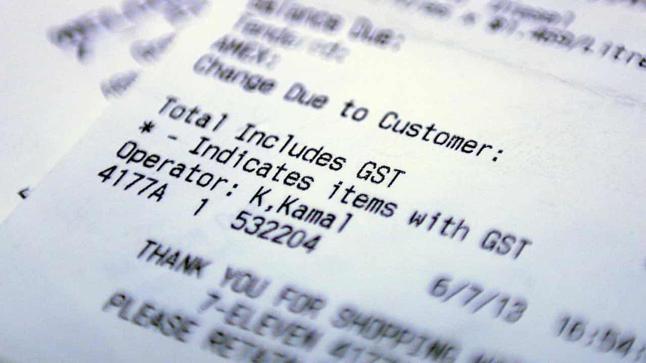 A GST component printed on a receipt (file image)