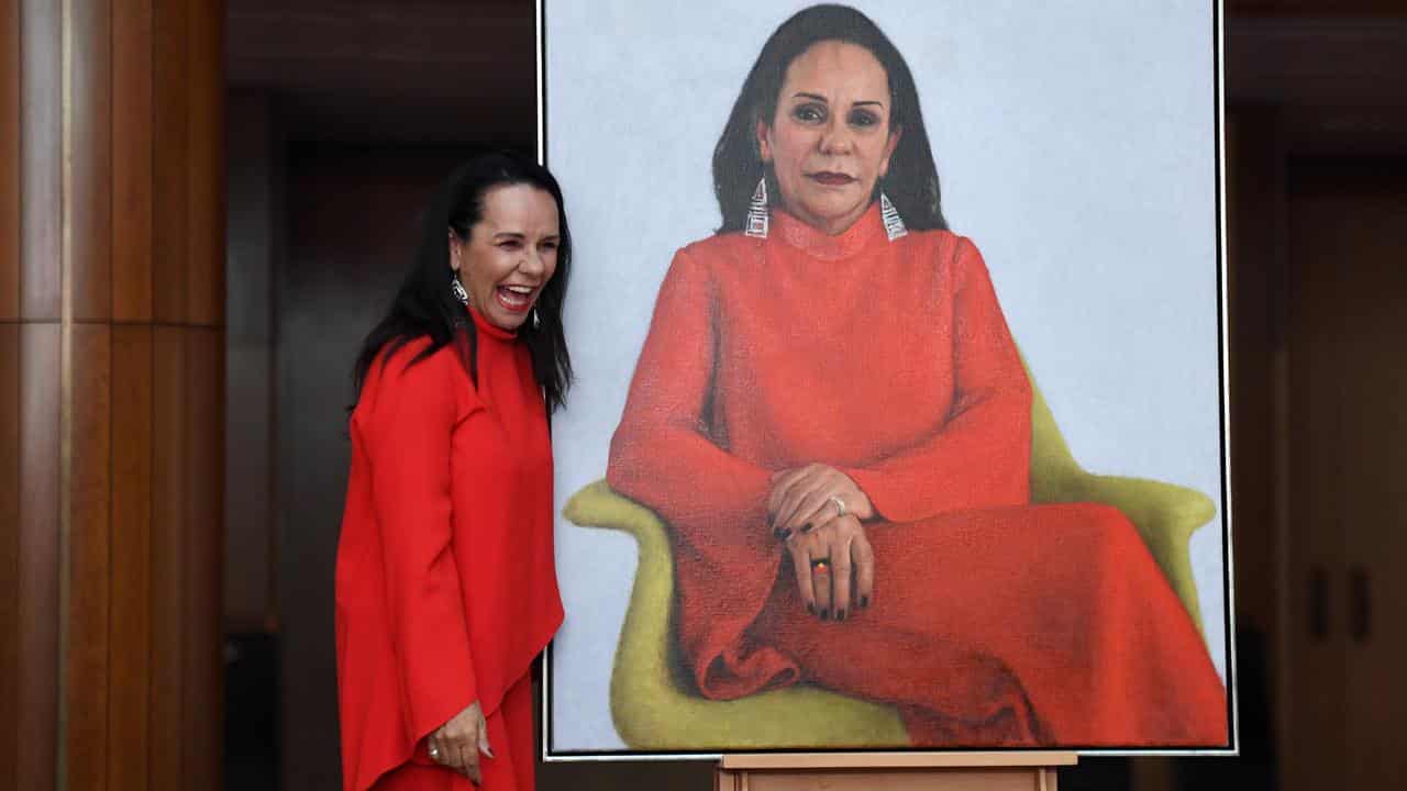 Linda Burney unveils her portrait (file image)