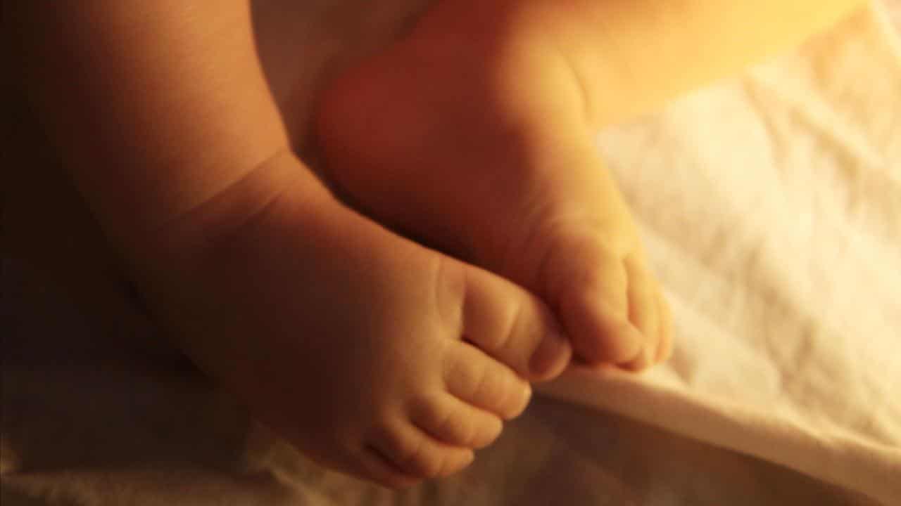 A baby's feet (file image)