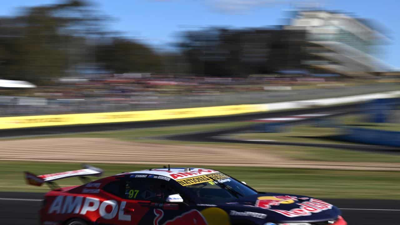 Shane van Gisbergen drives the Red Bull Ampol Racing car at Bathurst.