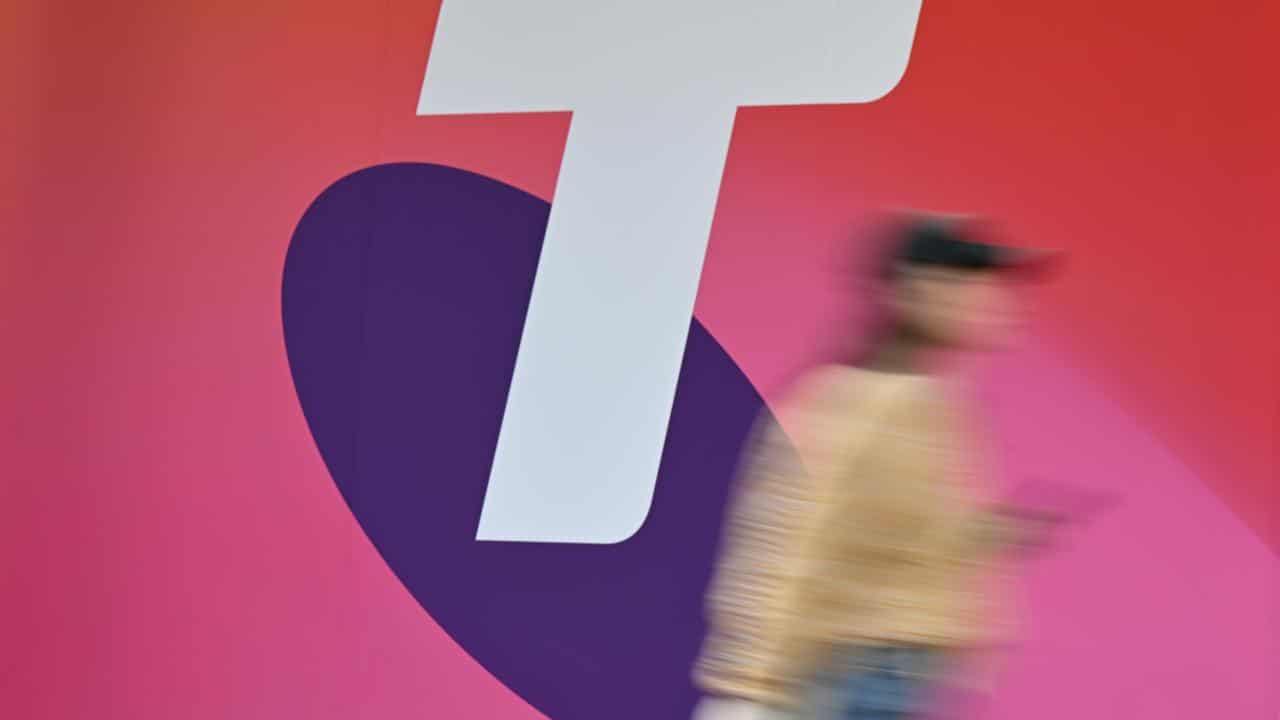 A file photo of a Telstra logo 