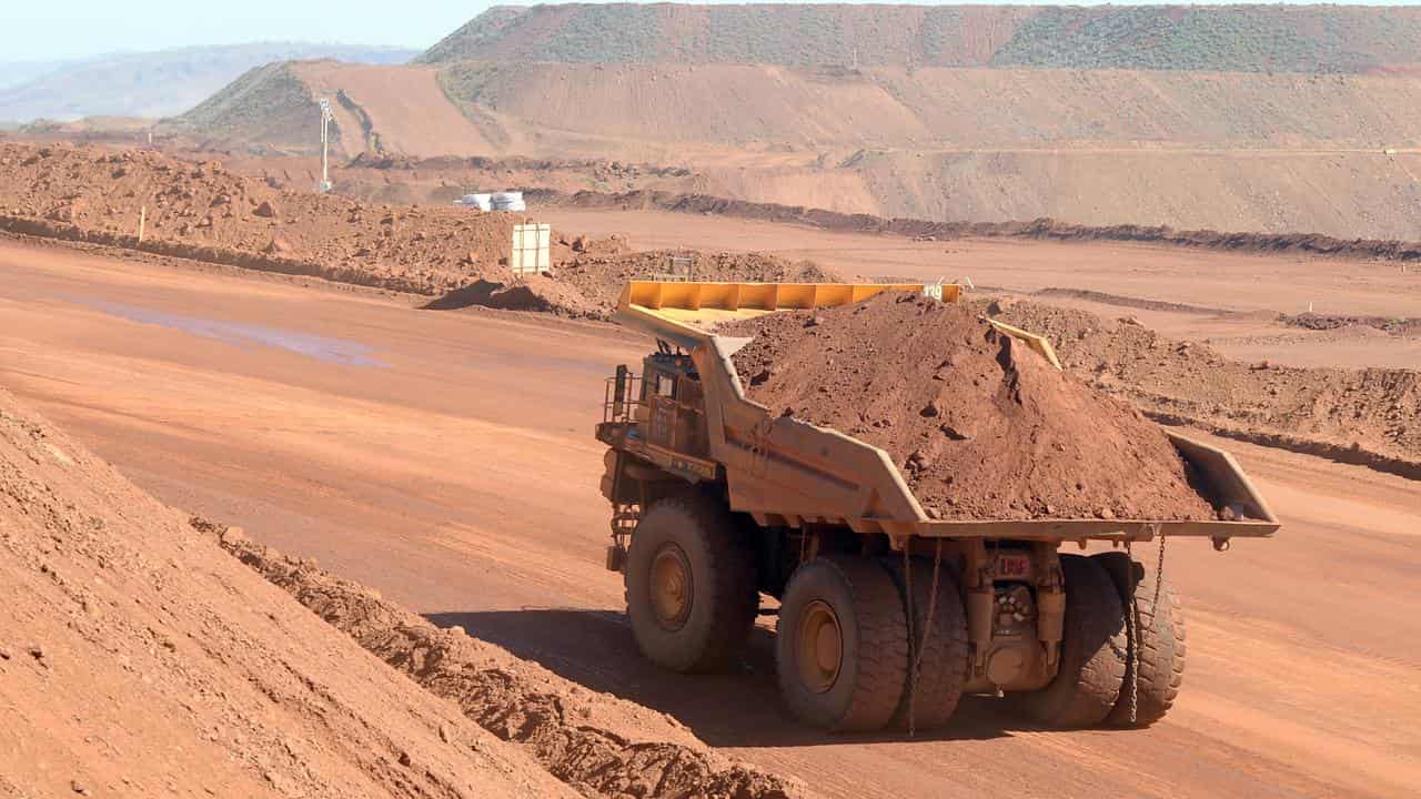 Truck at the Rio Tinto West Angelas iron ore mine in the Pilbara