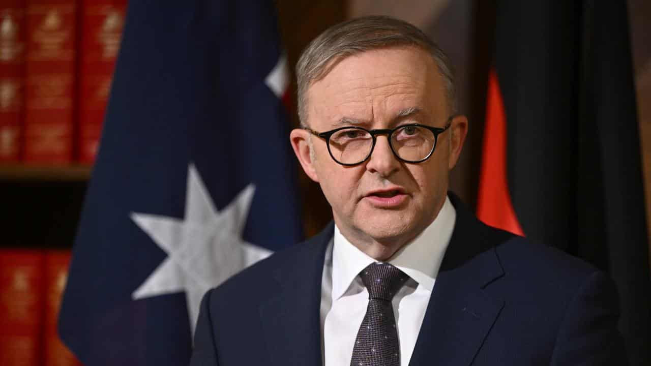 Prime Minister Anthony Albanese speaks in Melbourne