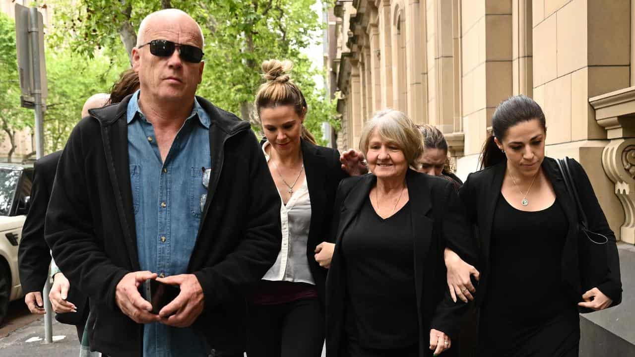 Joyleen Robinson (2nd right) arrives at the Supreme Court of Victoria