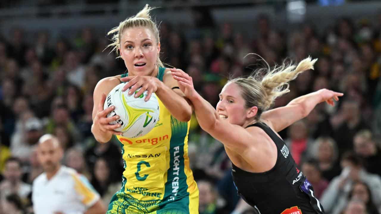 Constellation Cup action from Australia's 50-40 win over New Zealand.