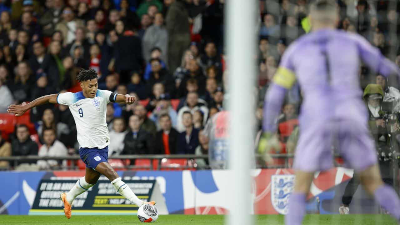 Ollie Watkins attacking Maty Ryan