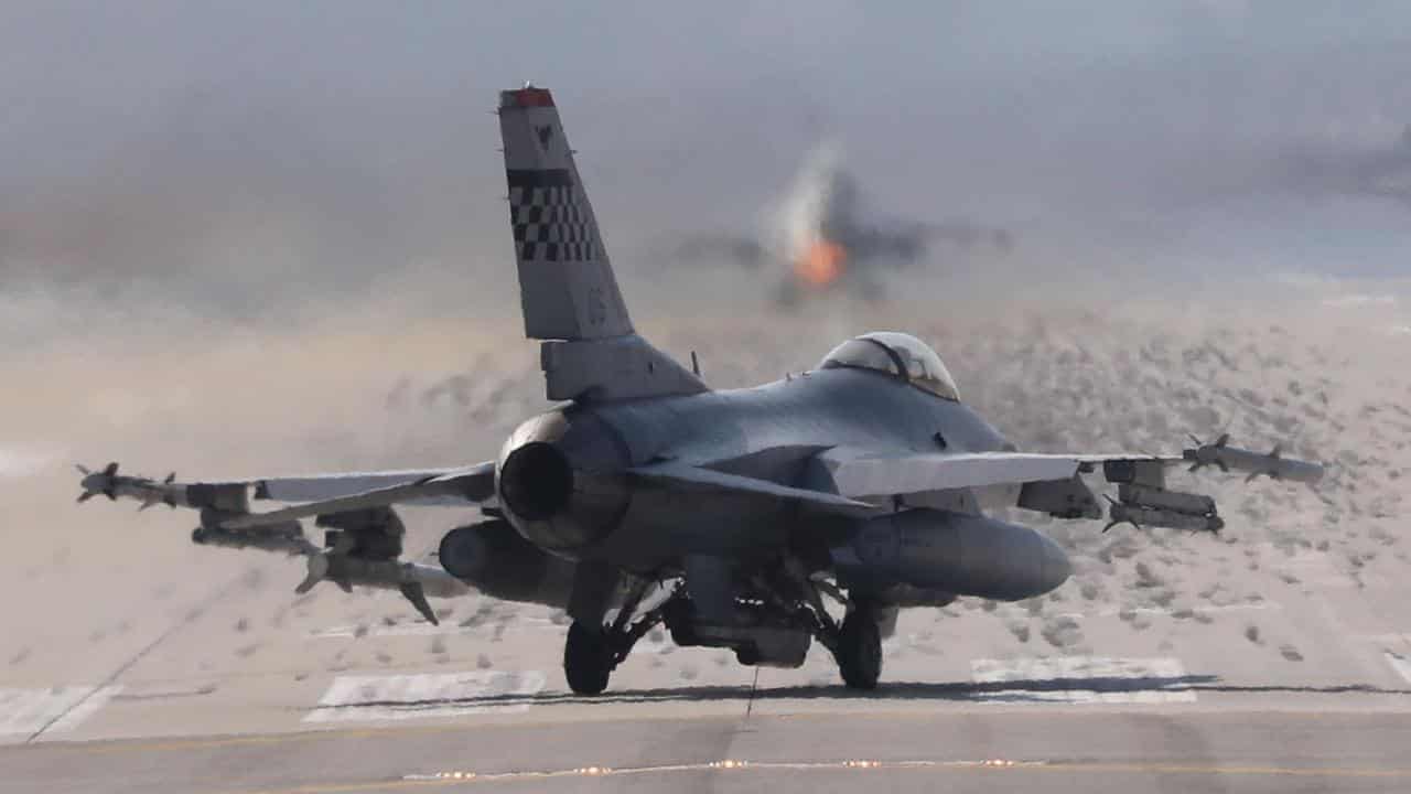 A US F-16 fighter (file image)