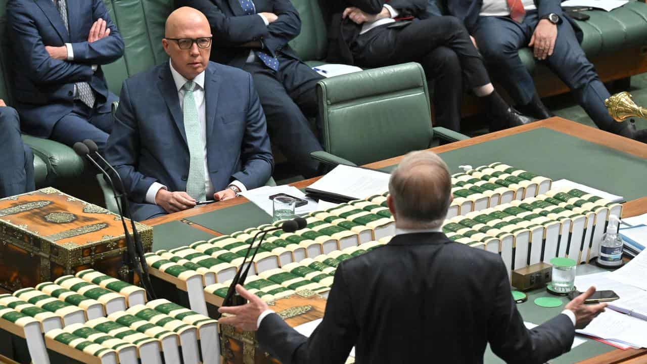 Peter Dutton and Prime Minister Anthony Albanese during Question Time.