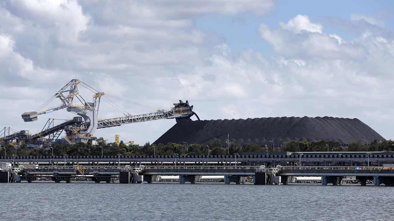 Coal Stockpile at Kooragang Coal Loader in to the Port of Newcastle