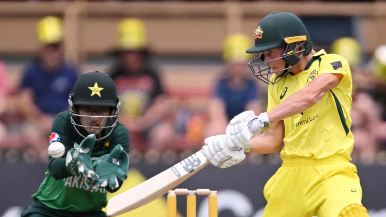 Meg Lanning in action for Australia against Pakistan. 