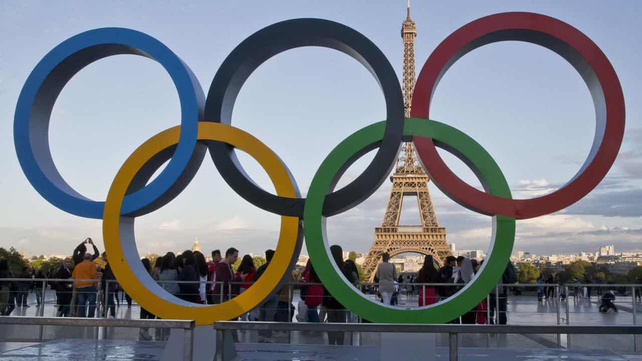 Olympic rings in Paris.