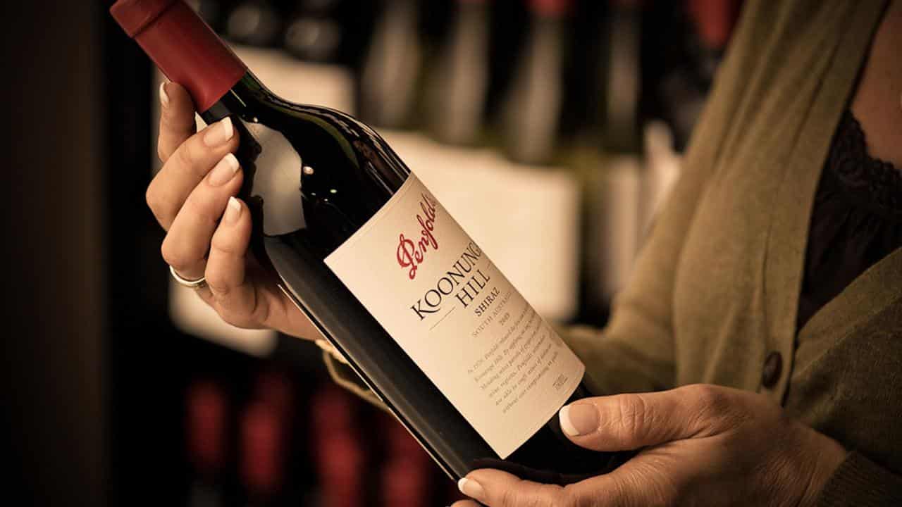 A bottle of Penfolds wine by Treasury Wine Estates.