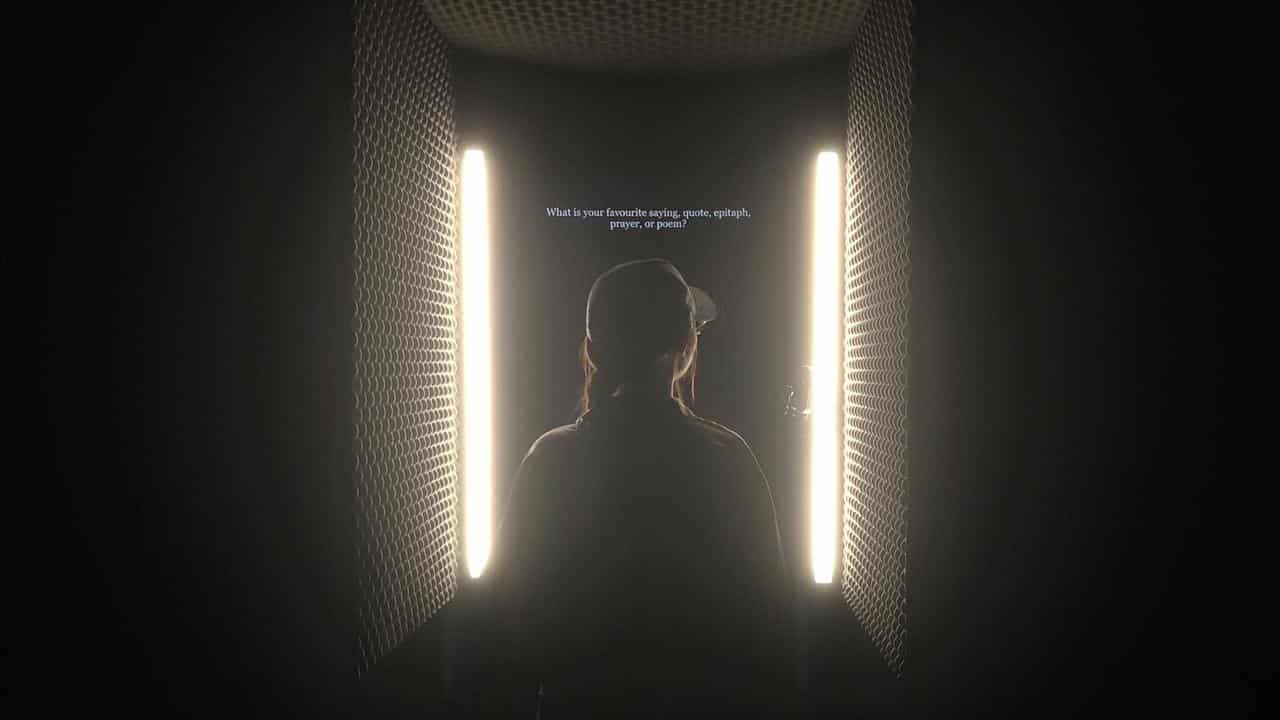 AI-driven booth at Atmospheric Memory exhibition