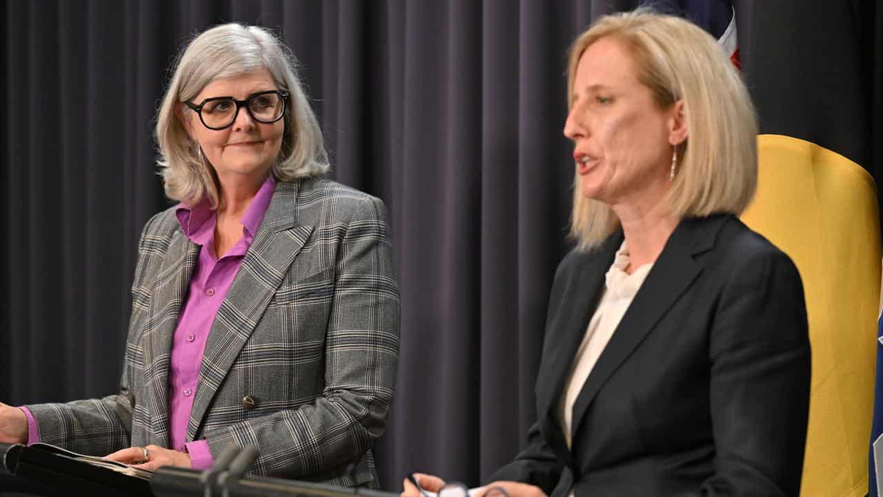 WEET Chair Sam Mostyn and Minister for Women Katy Gallagher