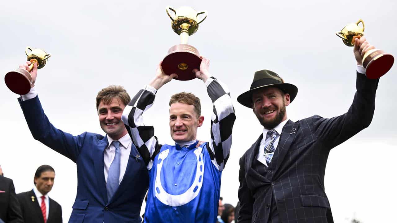 (from left) David Eustace, Mark Zahra and Ciaron Maher.