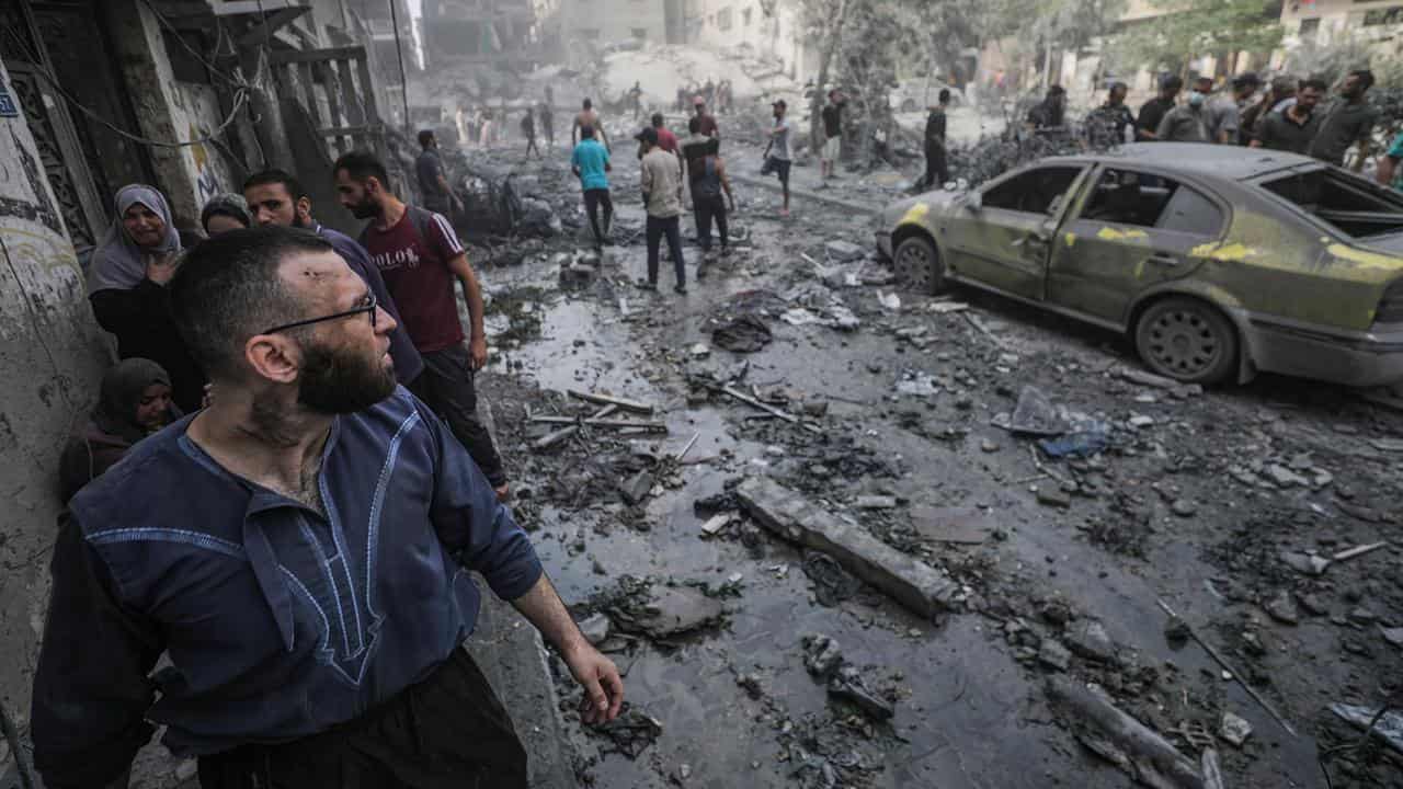 Air strike damage in Gaza City