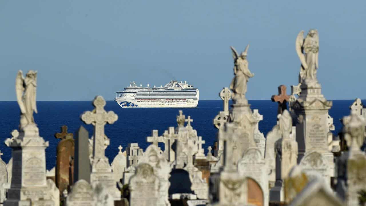 The Ruby Princess ofd the coast of Sydney (file image)