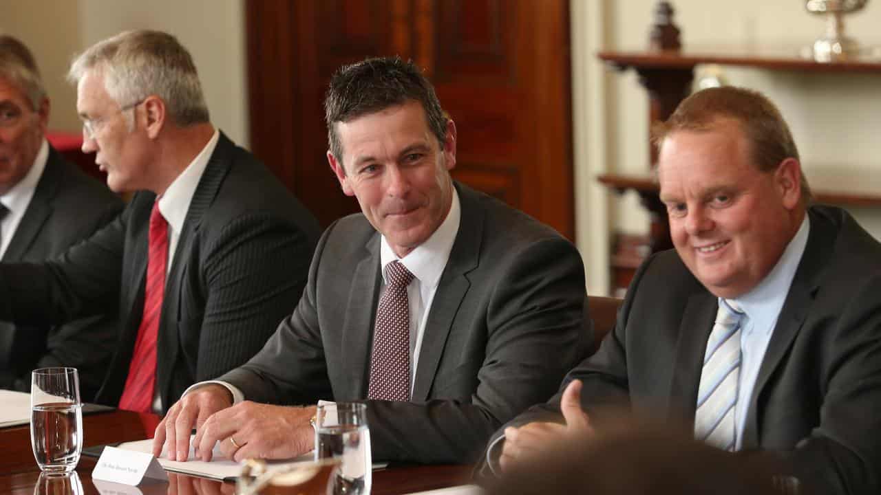 Russell Northe (centre) in 2014 (file image)