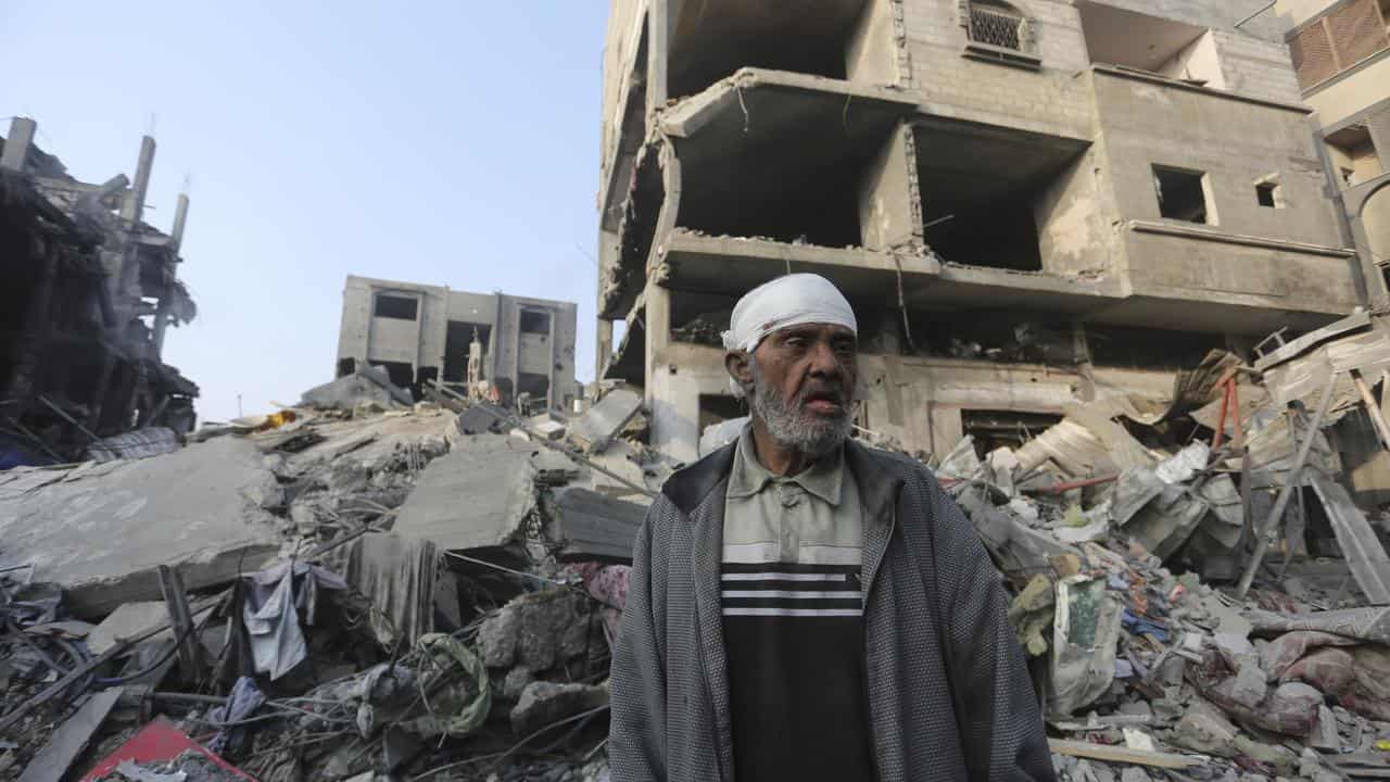 A Palestinian man in besieged Rafah