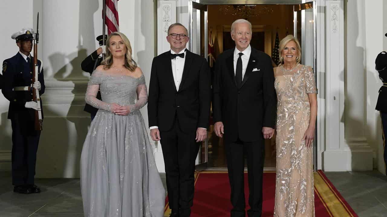 Jodie Haydon, Anthony Albanese, Joe Biden and Jill Biden 