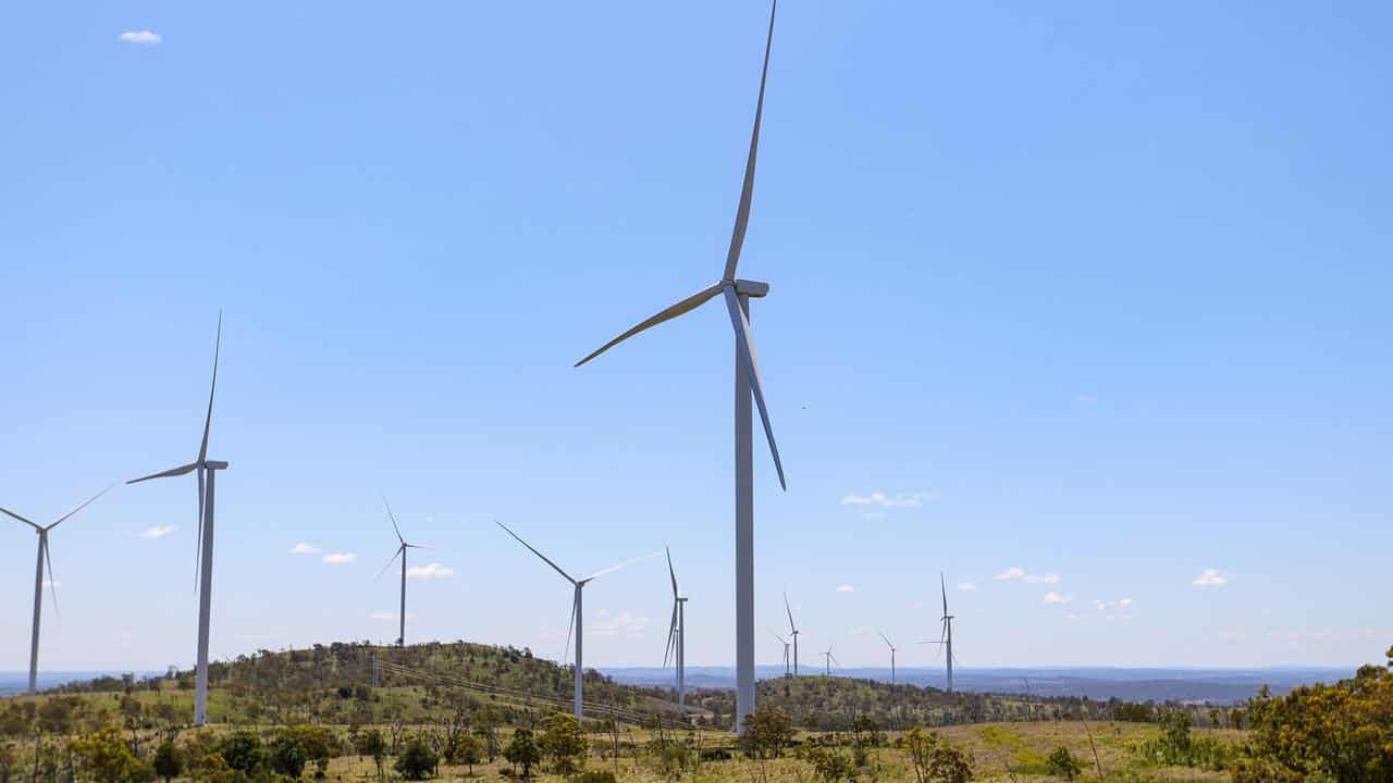 A wind farm in the South Burnett region of Queensland