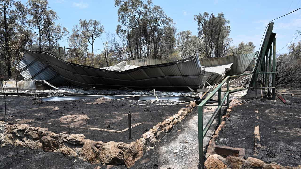 Property destroyed by bushfire near Tara in Queensland.