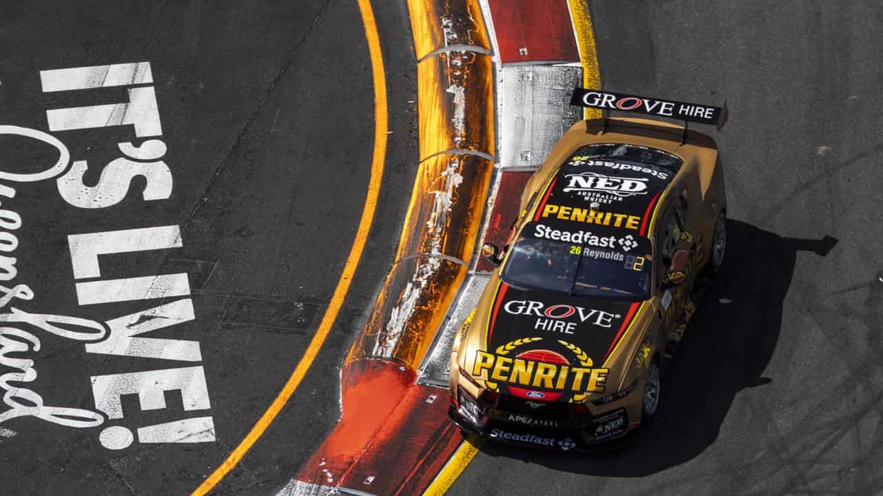 David Reynolds' car in action at the Gold Coast.