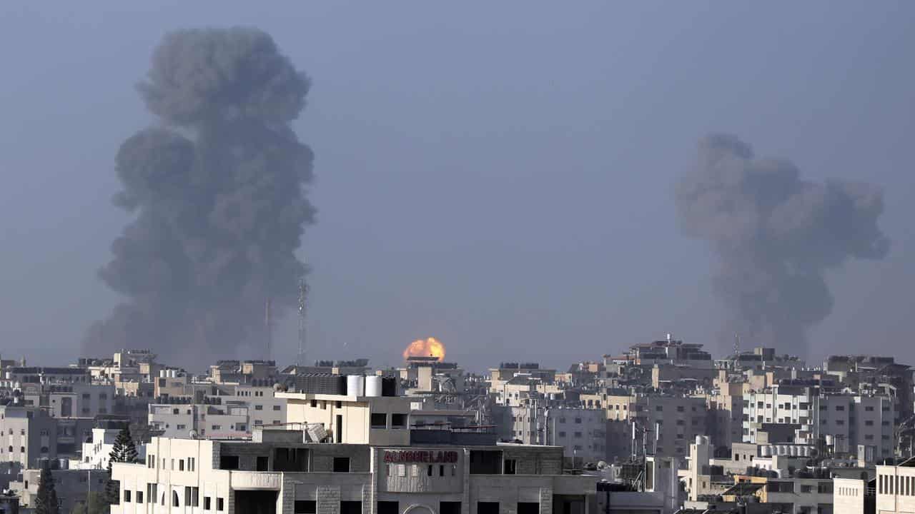 Smoke rises following Israeli bombardment on Gaza City