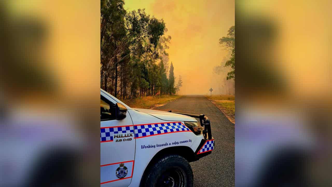 A bushfire near Ballandean, north of Tenterfield