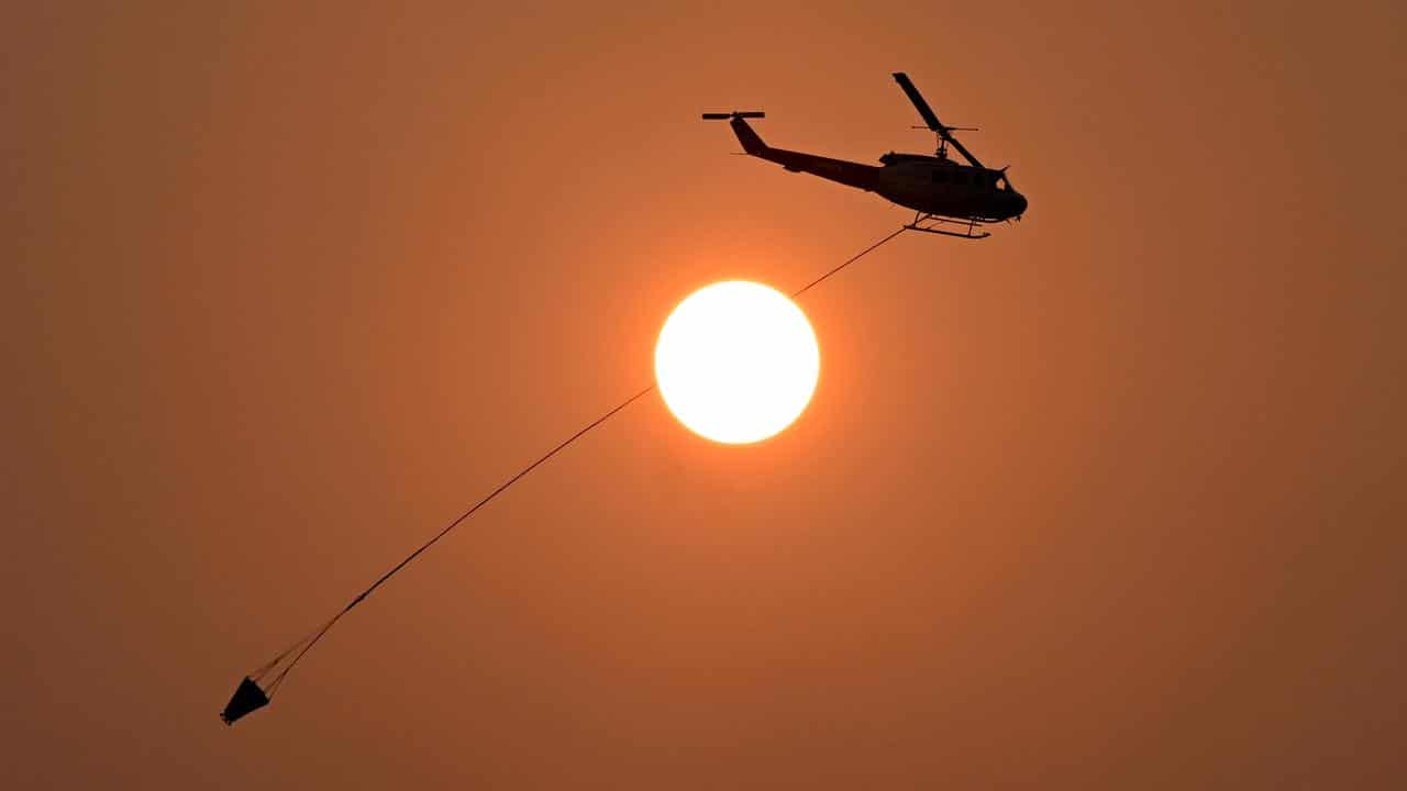 A waterbombing helicopter