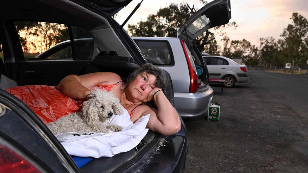 Tara bushfire evacuee Joanne Hill has been sleeping in her car