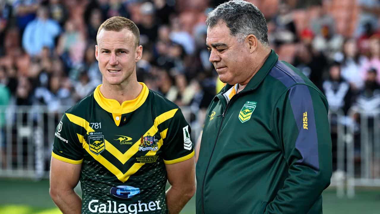 Daly Cherry-Evans (left) and coach Mal Meninga