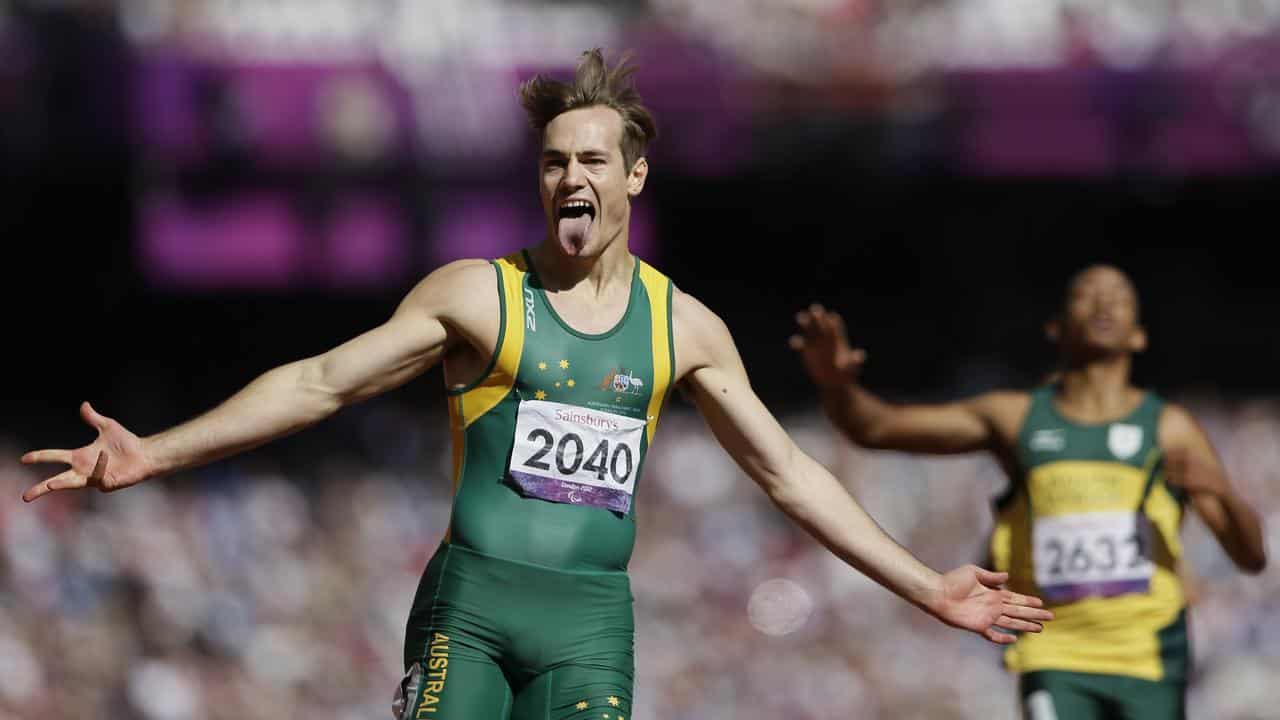 Evan O'Hanlon wins 200m gold at the London 2012 Paralympics.