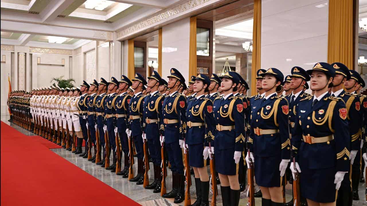 Great Hall of the People guard of honour Beijing