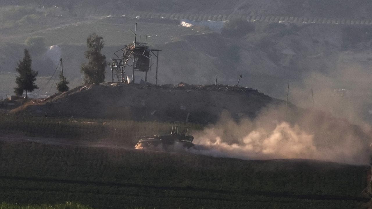 Israeli tanks near Beit Hanoun in the northern part of the Gaza Stri