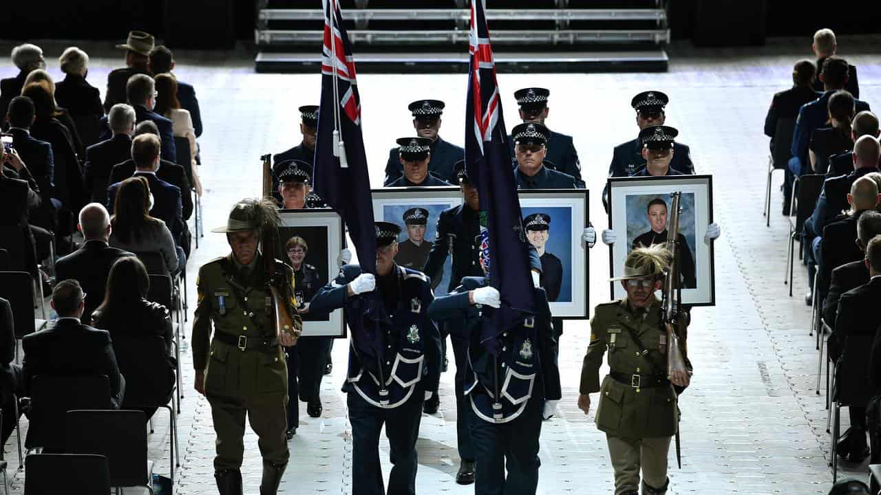 Memorial service for the four officers (file image)