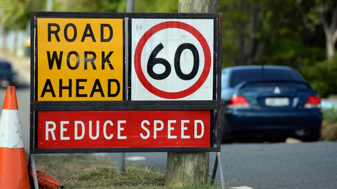 A roadworks speed limit sign (file image)