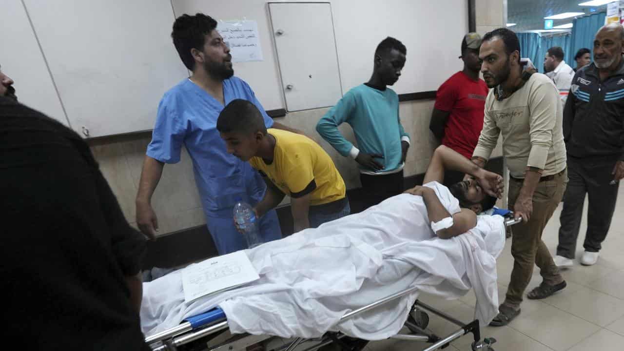 A treatment room of al Aqsa Hospital on Deir al Balah, Gaza Strip