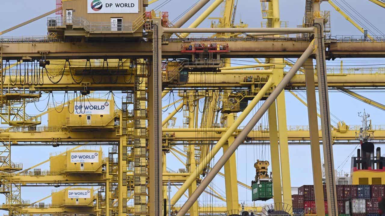 DP World cranes at Port Botany in Sydney