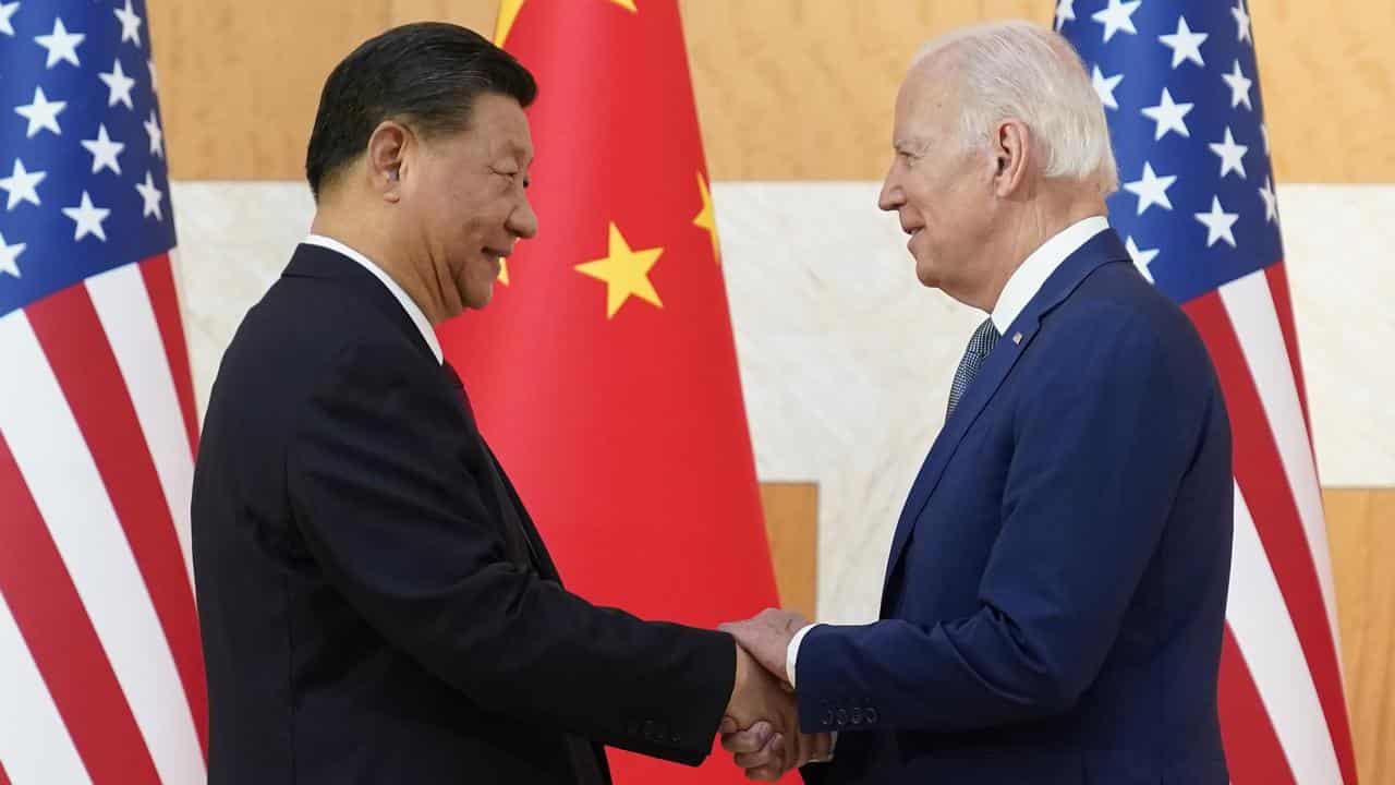 A file photo of Xi Jinping and Joe Biden 