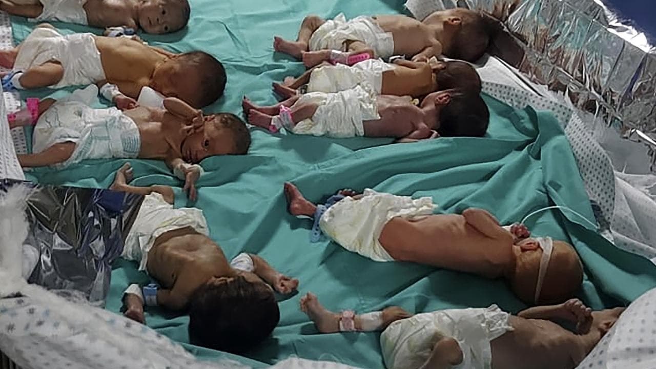 Prematurely born Palestinian babies in Al Shifa Hospital