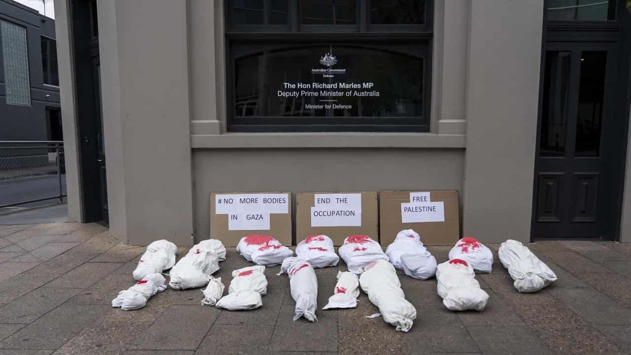 Protest outside Richard Marles' office