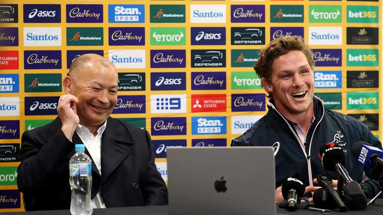 Michael Hooper and Eddie Jones.