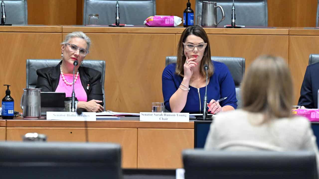 Liberal senator Hollie Hughes and Greens Senator Sarah Hanson-Young