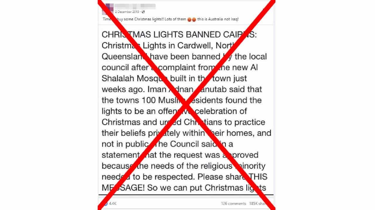 Christmas Lights Hoax Post