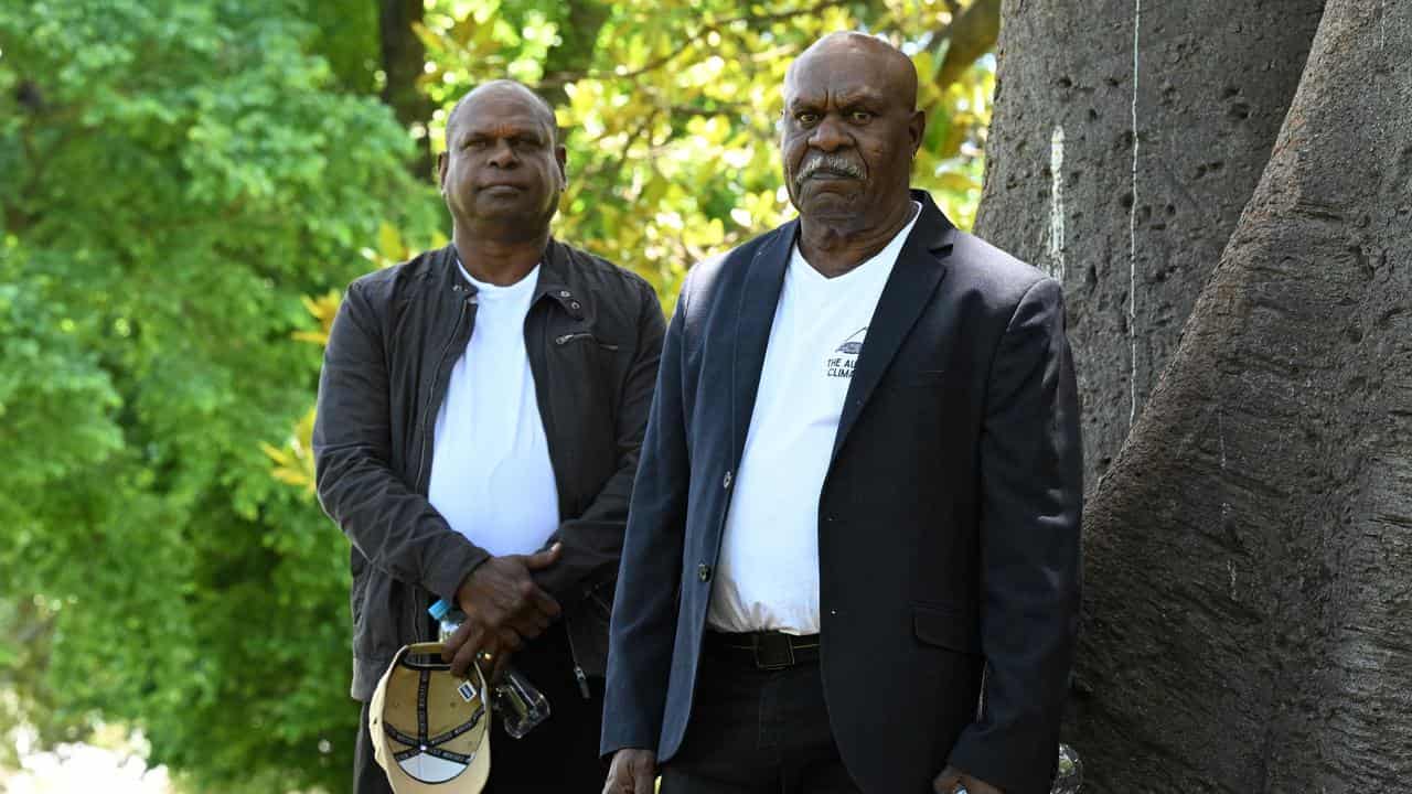 Uncle Pabai Pabai (left) and Uncle Paul Kabai