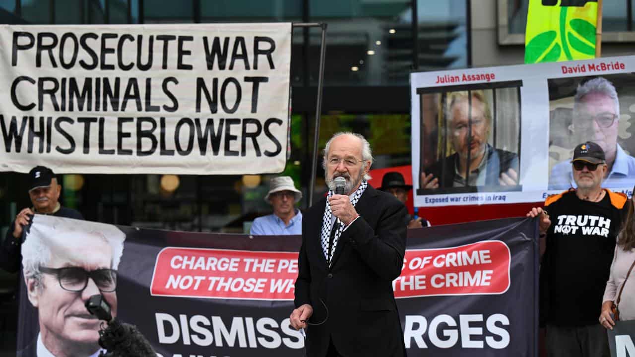 John Shipton speaks up for whistleblower David McBride.