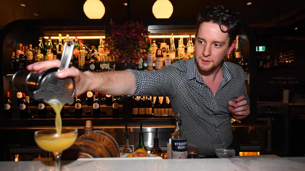 Barman making a cocktail