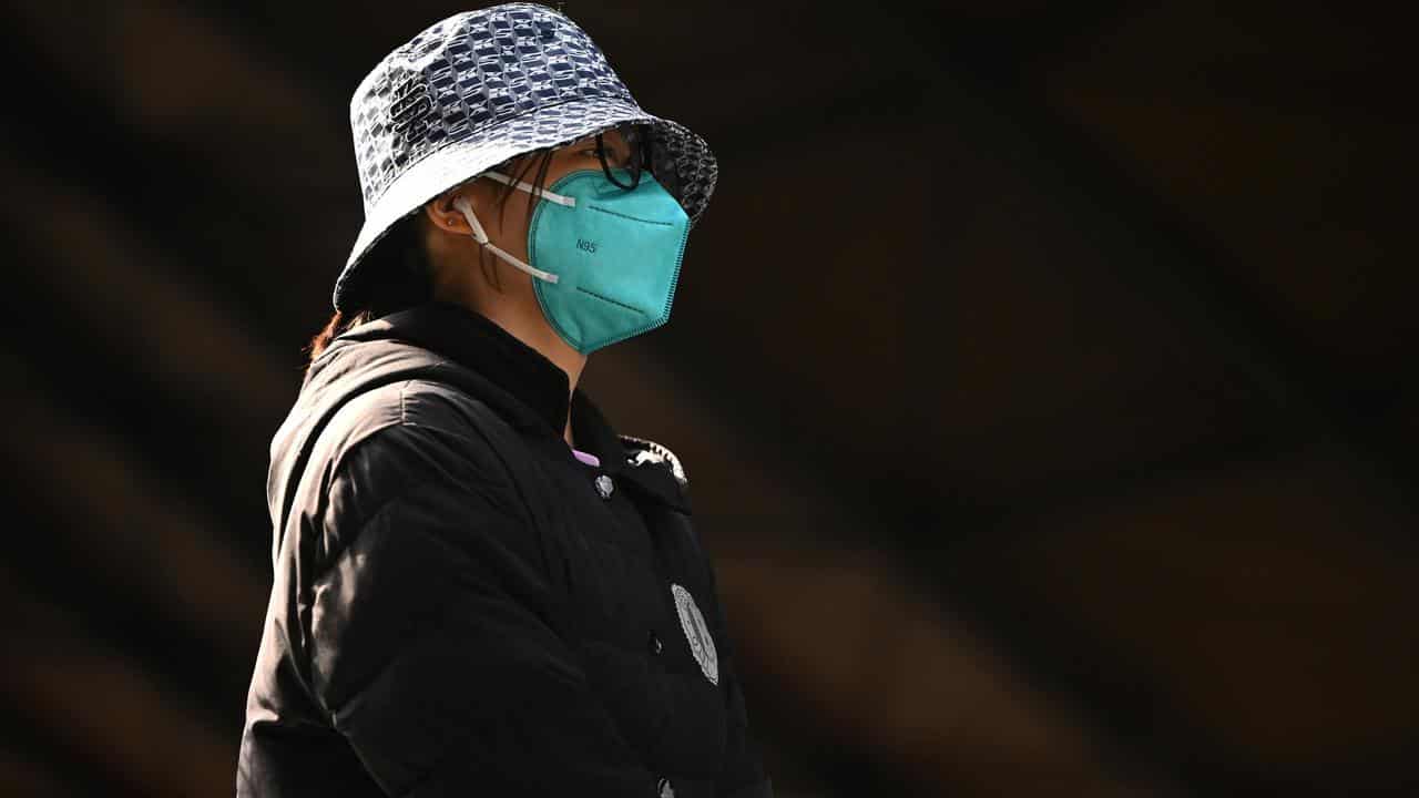 Passengers wearing face masks at Southern Cross Station in Melbourne